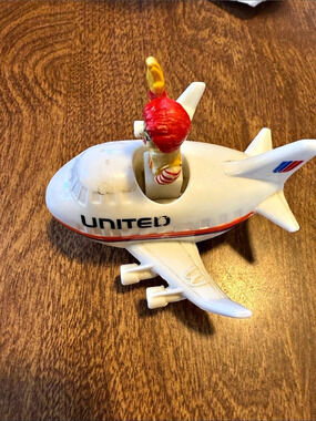 United Airlines Airplane Figurine Toy in White & Red